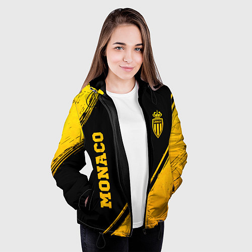 Женская куртка Monaco - gold gradient вертикально / 3D-Черный – фото 3