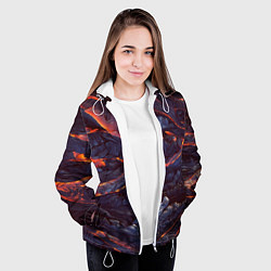 Куртка с капюшоном женская Лавовые реки, цвет: 3D-белый — фото 2