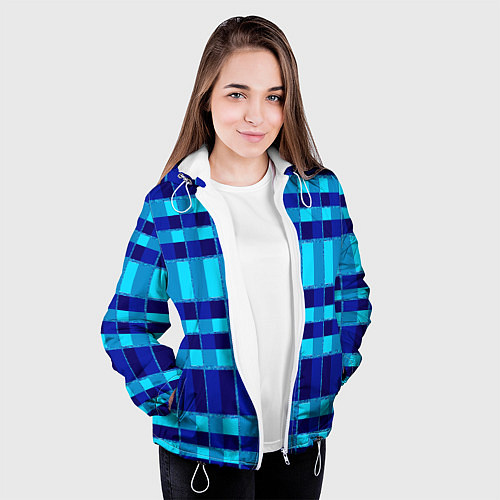 Женская куртка Полосный паттерн / 3D-Белый – фото 3