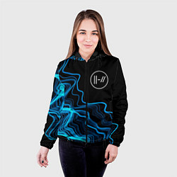 Куртка с капюшоном женская Twenty One Pilots sound wave, цвет: 3D-черный — фото 2