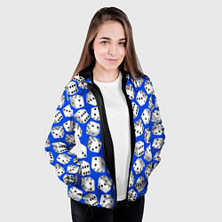 Куртка с капюшоном женская Игральные кубики узор, цвет: 3D-черный — фото 2
