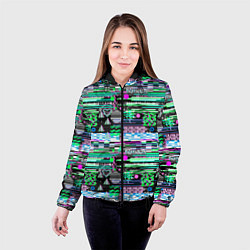 Куртка с капюшоном женская Abstract color pattern, цвет: 3D-черный — фото 2