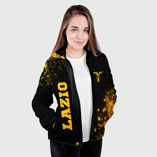 Женская куртка Lazio - gold gradient вертикально / 3D-Черный – фото 3