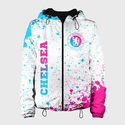 Куртка с капюшоном женская Chelsea neon gradient style вертикально, цвет: 3D-черный