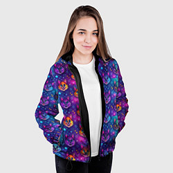 Куртка с капюшоном женская Furry anime face, цвет: 3D-черный — фото 2