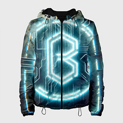 Куртка с капюшоном женская Неоновая вывеска - свечение, цвет: 3D-черный