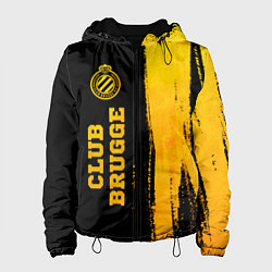 Куртка с капюшоном женская Club Brugge - gold gradient по-вертикали, цвет: 3D-черный