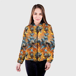 Куртка с капюшоном женская Волки и камни, цвет: 3D-черный — фото 2