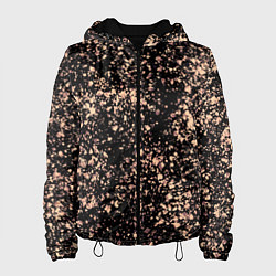 Куртка с капюшоном женская Чёрный с напылением персикового цвета, цвет: 3D-черный
