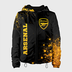 Куртка с капюшоном женская Arsenal - gold gradient вертикально, цвет: 3D-черный