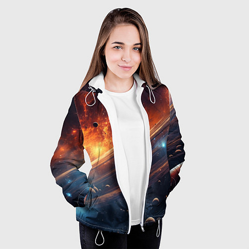 Женская куртка Млечный путь космос / 3D-Белый – фото 3