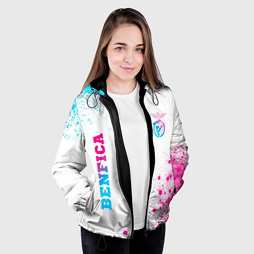 Женская куртка Benfica neon gradient style вертикально / 3D-Черный – фото 3