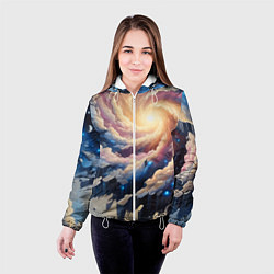 Куртка с капюшоном женская Космическая галактика - нейросеть фантазия, цвет: 3D-белый — фото 2
