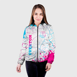 Куртка с капюшоном женская Everton neon gradient style вертикально, цвет: 3D-черный — фото 2