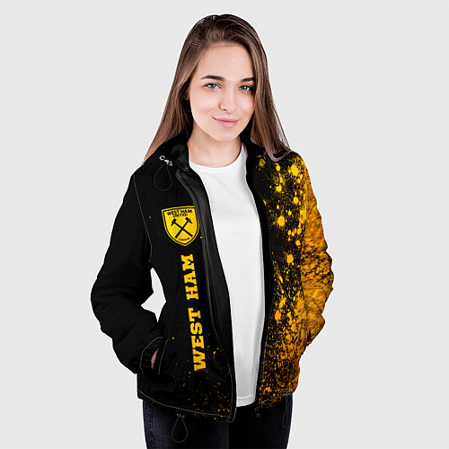 Женская куртка West Ham - gold gradient по-вертикали / 3D-Черный – фото 3