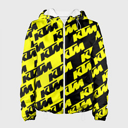Куртка с капюшоном женская KTU жёлто чёрный стиль, цвет: 3D-белый