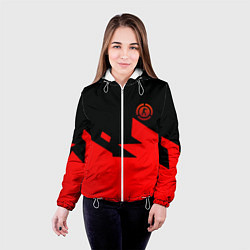 Куртка с капюшоном женская CSGO стильная геометрия красный, цвет: 3D-белый — фото 2