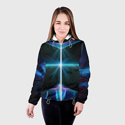 Куртка с капюшоном женская Фантастический портал в космос, цвет: 3D-белый — фото 2