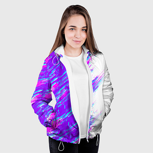 Женская куртка Neon glitch / 3D-Белый – фото 3