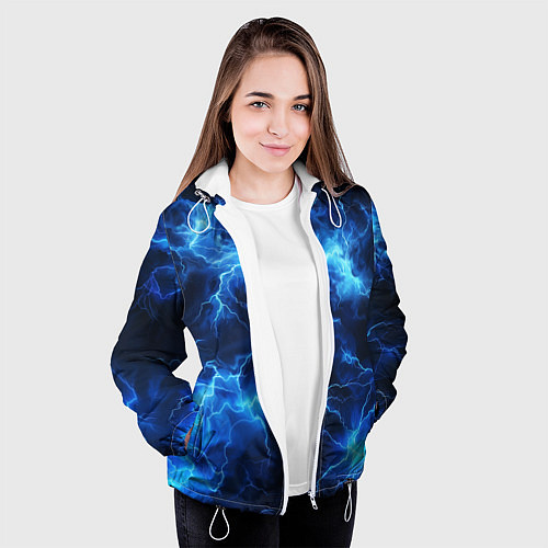 Женская куртка Элементаль энергии текстура / 3D-Белый – фото 3