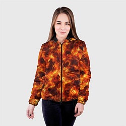 Куртка с капюшоном женская Текстура элементаля огня, цвет: 3D-черный — фото 2