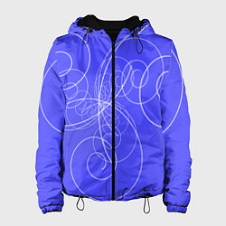 Куртка с капюшоном женская Спирали расходящиеся в стороны, цвет: 3D-черный