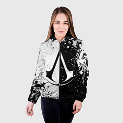 Куртка с капюшоном женская Assasins Creed - black and white, цвет: 3D-черный — фото 2
