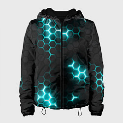 Куртка с капюшоном женская Дед спейс - текстура нанокостюма, цвет: 3D-черный