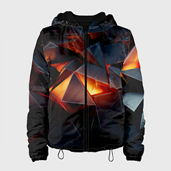 Куртка с капюшоном женская Осколки стали с подсветкой, цвет: 3D-черный