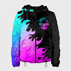Куртка с капюшоном женская Goblin Slayer неоновый огонь, цвет: 3D-черный
