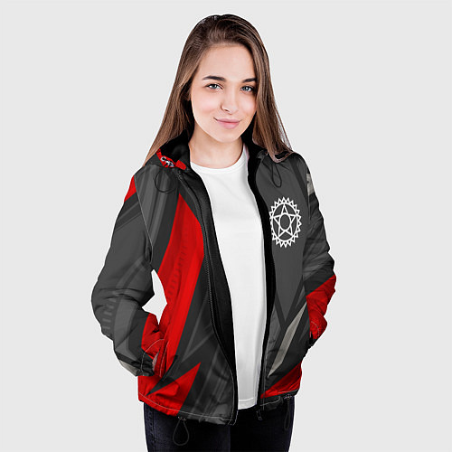 Женская куртка Black Butler red lines / 3D-Черный – фото 3