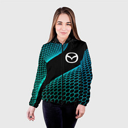 Куртка с капюшоном женская Mazda electro hexagon, цвет: 3D-черный — фото 2