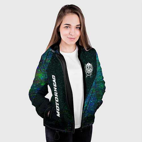 Женская куртка Motorhead glitch blue / 3D-Черный – фото 3