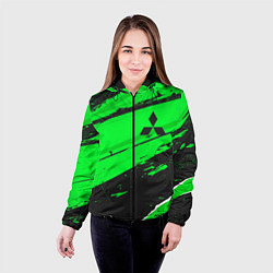 Куртка с капюшоном женская Mitsubishi sport green, цвет: 3D-черный — фото 2