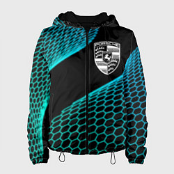 Куртка с капюшоном женская Porsche electro hexagon, цвет: 3D-черный