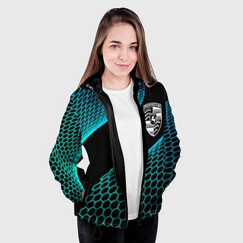 Женская куртка Porsche electro hexagon / 3D-Черный – фото 3