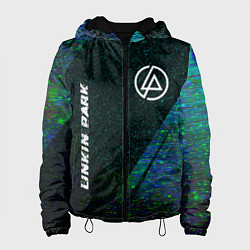 Куртка с капюшоном женская Linkin Park glitch blue, цвет: 3D-черный