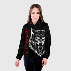 Куртка с капюшоном женская Волк - помни свои корни, цвет: 3D-черный — фото 2