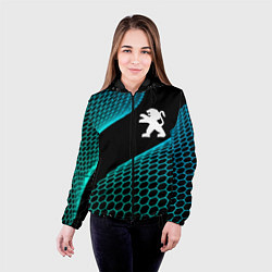 Куртка с капюшоном женская Peugeot electro hexagon, цвет: 3D-черный — фото 2