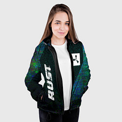 Куртка с капюшоном женская Rust glitch blue, цвет: 3D-черный — фото 2