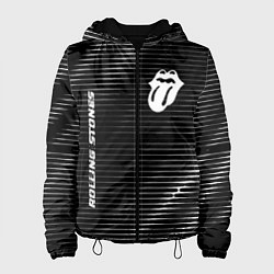 Куртка с капюшоном женская Rolling Stones metal rock lines, цвет: 3D-черный