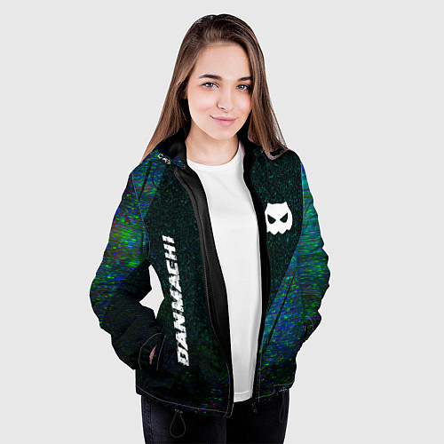 Женская куртка DanMachi glitch blue / 3D-Черный – фото 3