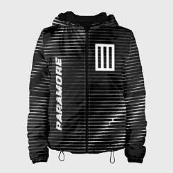 Куртка с капюшоном женская Paramore metal rock lines, цвет: 3D-черный