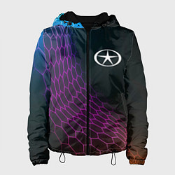 Куртка с капюшоном женская JAC neon hexagon, цвет: 3D-черный