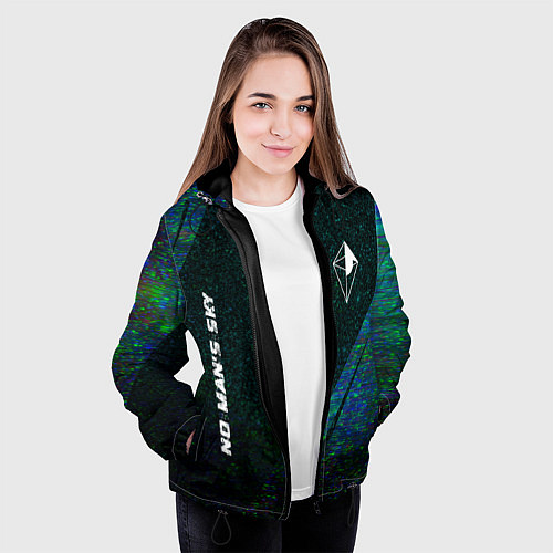 Женская куртка No Mans Sky glitch blue / 3D-Черный – фото 3