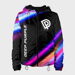 Куртка с капюшоном женская Deep Purple neon rock lights, цвет: 3D-черный