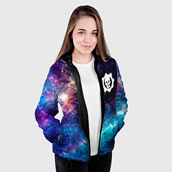 Куртка с капюшоном женская Gears of War space game, цвет: 3D-черный — фото 2
