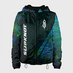 Куртка с капюшоном женская Slipknot glitch blue, цвет: 3D-черный