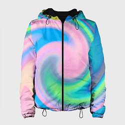 Куртка с капюшоном женская Абстракция спиральная, цвет: 3D-черный