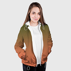 Куртка с капюшоном женская Абстрактный градиент, цвет: 3D-белый — фото 2